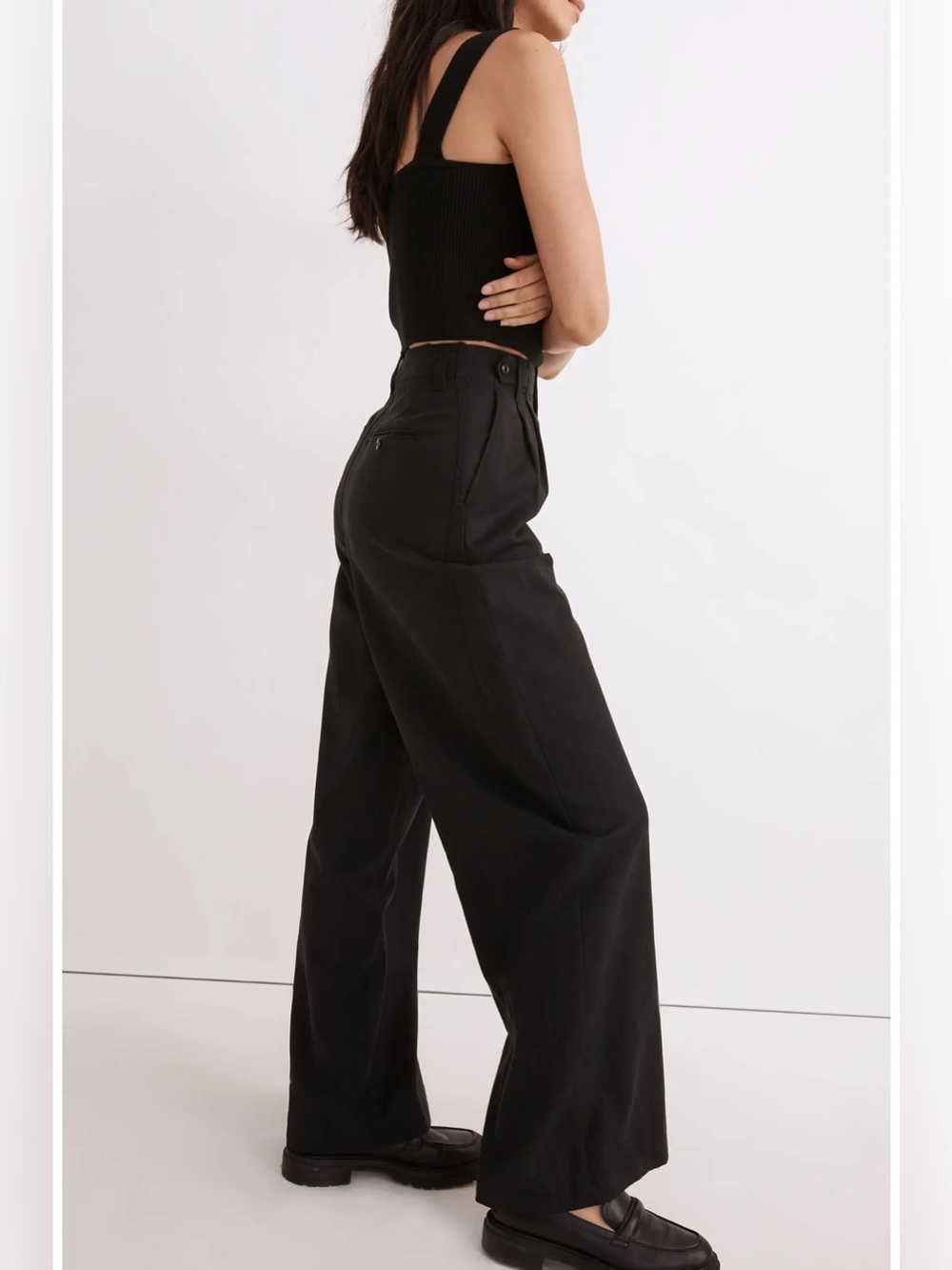 Madewell Harlow Wide Leg Pants Black Size 6 NWT - Picture 14 of 15